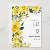 Orange yellow summer botanic floral Table Numbers Kaart (Voorkant)