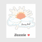 Orange Yellow Sun Shine Clouds Sticker (Vel)