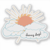 Orange Yellow Sun Shine Clouds Sticker (Voorkant)