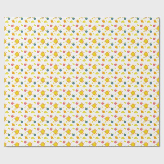 Orange Yellow Suns Yellow Lemons Cadeaupapier (Vlak)