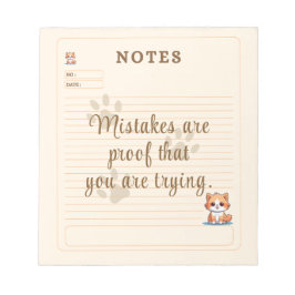 Orange Yellow White Playful Kitten Custom Notes Notitieblok