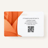 Orange | Ziekenhuis Medisch Medewerker Foto ID Bad Badge (Achterkant)