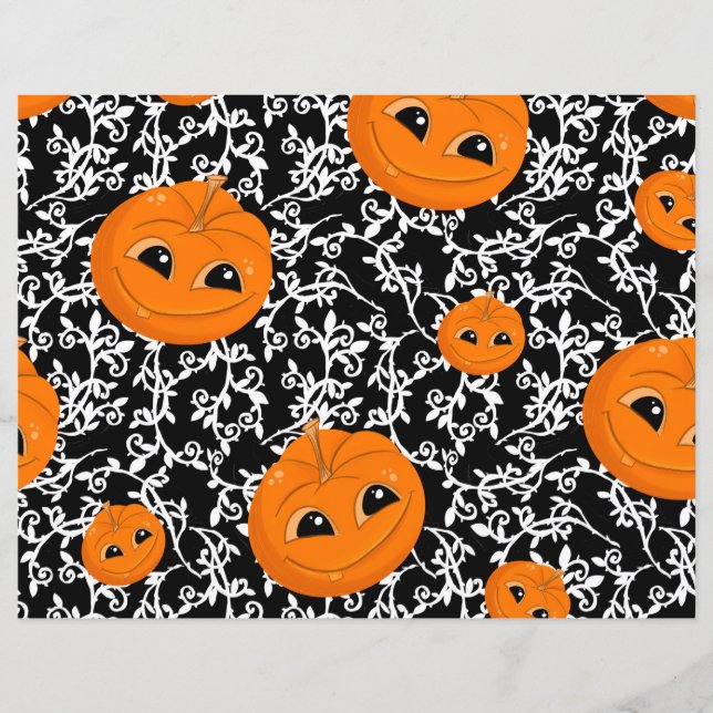 OrangeBlack Halloween Pumpkin-papier (Voorkant)
