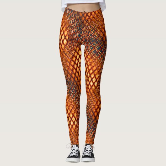 OrangeBrown design dat op jute nethoek lijkt Leggings (Voorkant)