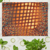 OrangeBrown design dat op jute nethoek lijkt Theedoek (Gevouwen)