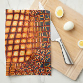 OrangeBrown design dat op jute nethoek lijkt Theedoek (Quarter Fold)