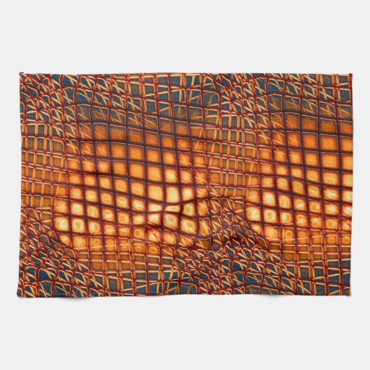 OrangeBrown design dat op jute nethoek lijkt Theedoek (Horizontaal)