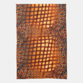 OrangeBrown design dat op jute nethoek lijkt Theedoek (Verticaal)