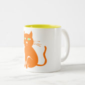 OrangeCat-Mok Tweekleurige Koffiemok (Voorkant rechts)
