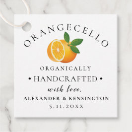 Orangecello fles bruiloft bedankjes labels