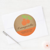 Orangecello Label, ronde oranje sticker (Envelop)
