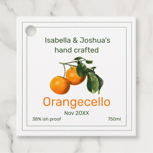 Orangecello label | vintage oranje illustratie (Voorkant)