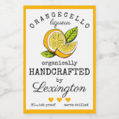 Orangecello likeurlabel voor een kleine fles | voedselcontainer etiket (Enkel label)