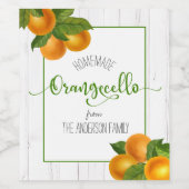 Orangecello rustic waterverf oranje aangepast scri wijn etiket (Enkel label)