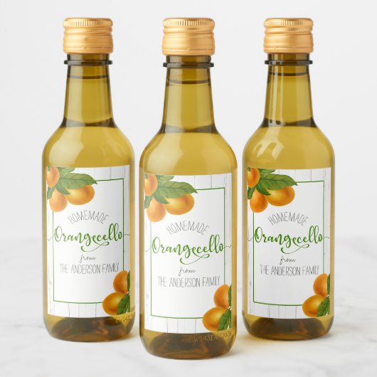 Orangecello waterverf oranje aangepast script wijn etiket (Flessen)