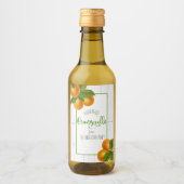 Orangecello waterverf oranje aangepast script wijn etiket (Voorkant)