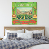 Orangedale Oranje LabelRedlands, CA Canvas Afdruk (Insitu (Slaapkamer))