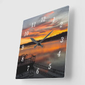 Orangelicious Morning Wall Clock Vierkante Klok (Hoek)