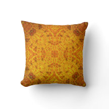 "Orangemental" Mandala Pillow