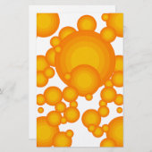 Oranger 70s vormende cirkels zoals bubbels briefpapier (Voorkant / Achterkant)