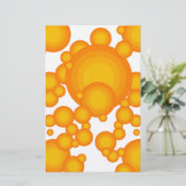 Oranger 70s vormende cirkels zoals bubbels briefpapier (Staand voorkant)