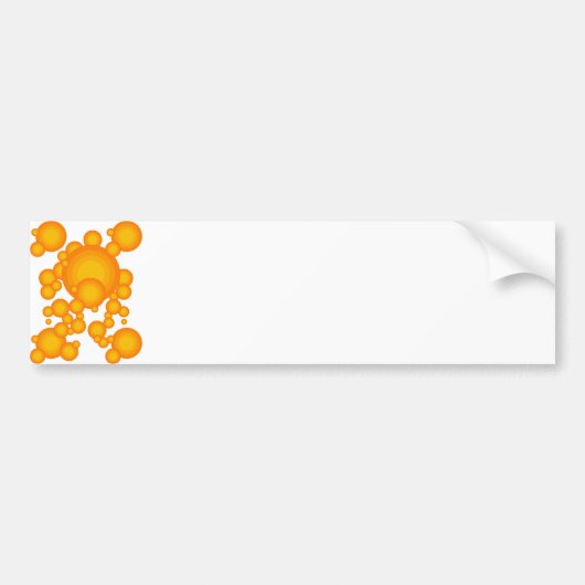 Oranger 70s vormende cirkels zoals bubbels bumpersticker (Voorkant)
