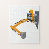 oranger Kettenbagger Legpuzzel (Verticaal)