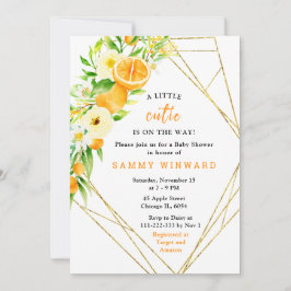 Oranges and Flowers Baby Shower Kaart