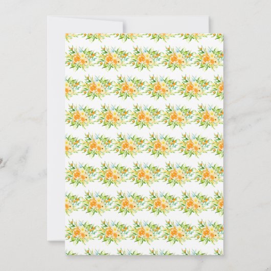 Oranges and Flowers Baby Shower Kaart (Achterkant)