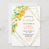 Oranges and Flowers Birthday Kaart (Voorkant)