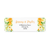 Oranges and Foliage Wedding Etiket (Voorkant)