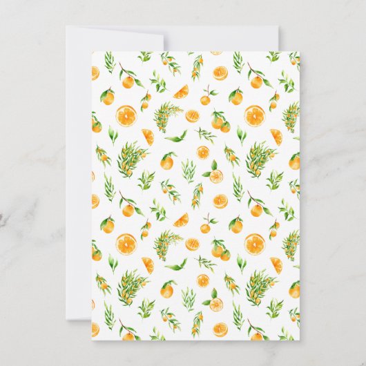 Oranges Citrus Baby Shower Bedankkaart (Achterkant)