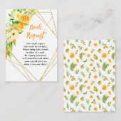 Oranges Citrus Baby Shower Book Request Informatiekaartje (Voorkant / Achterkant)