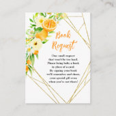 Oranges Citrus Baby Shower Book Request Informatiekaartje (Voorkant)