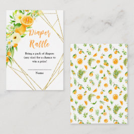 Oranges Citrus Baby Shower Diaper Raffle Informatiekaartje