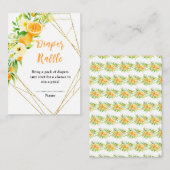 Oranges Citrus Baby Shower Diaper Raffle Informatiekaartje (Voorkant / Achterkant)