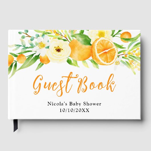Oranges Citrus Baby Shower Gastenboek (Voorkant)
