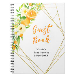 Oranges Citrus Baby Shower Guest Book Notitieboek