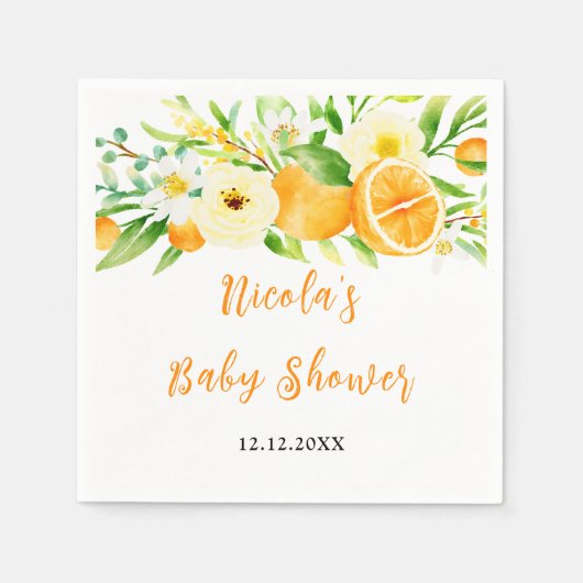 Oranges Citrus Baby Shower Servet (Voorkant)