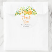 Oranges Citrus Baby Shower Thank You Ronde Sticker (Tas)