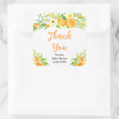 Oranges Citrus Baby Shower Thank You Vierkante Sticker (Tas)