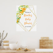 Oranges Citrus Baby Shower Welcome Poster (Keuken)