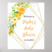 Oranges Citrus Baby Shower Welcome Sign Poster (Voorkant)