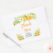 Oranges Citrus Birthday Thank You Vierkante Sticker (Envelop)