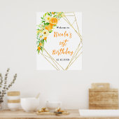Oranges Citrus Birthday Welcome Poster (Keuken)