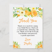 Oranges Citrus Bridal Shower Bedankkaart (Voorkant)