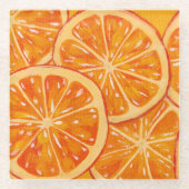 Oranges Glazen Onderzetter (Voorkant)