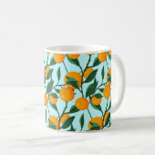 oranges on leaf branches seamless pattern, citrus koffiemok (Voorkant rechts)