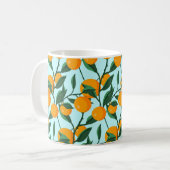 oranges on leaf branches seamless pattern, citrus koffiemok (Voorkant links)