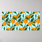 oranges on leaf branches seamless pattern, citrus poster (Voorkant)